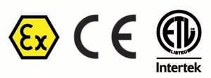 Certifications for IECEx CE ETL