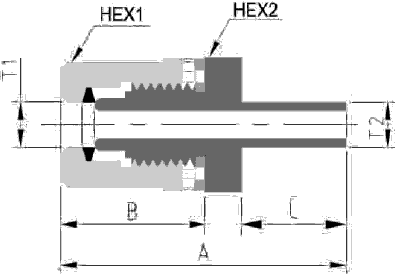Fit-One PFA Fitting Union Adapter T Type Diagragm Fit-One PFA Fitting Union Adapter T Type Diagragm