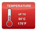 Fluid Temperatures to 80 Celsius (176 Fahrenheit)